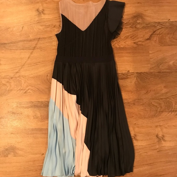 NWT $338 BCBG MAXAZRIA Black Modest ELEGANT DRESS Lace Pleated S 4/6 Ciara - Picture 6 of 8